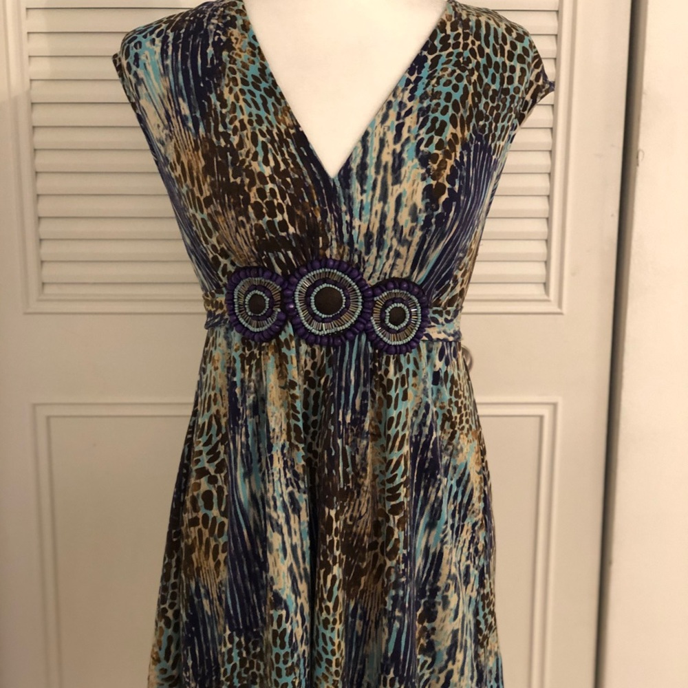 Beige By Eci Women Multi Color Casual Dress M